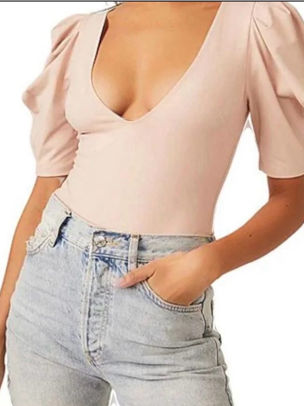 Free People VaVa Voom Bodysuit- Cream Size M